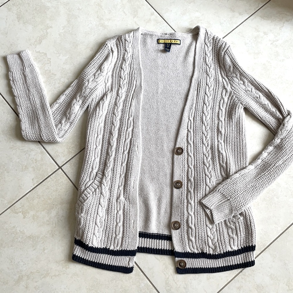 Beige knit cardigan
